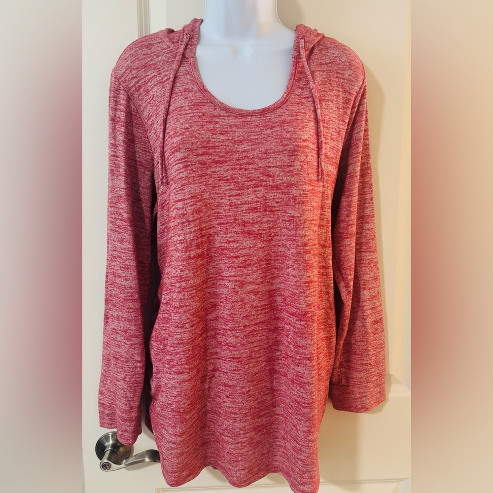 a:glow Heathered Maternity Red Long Sleeve Top